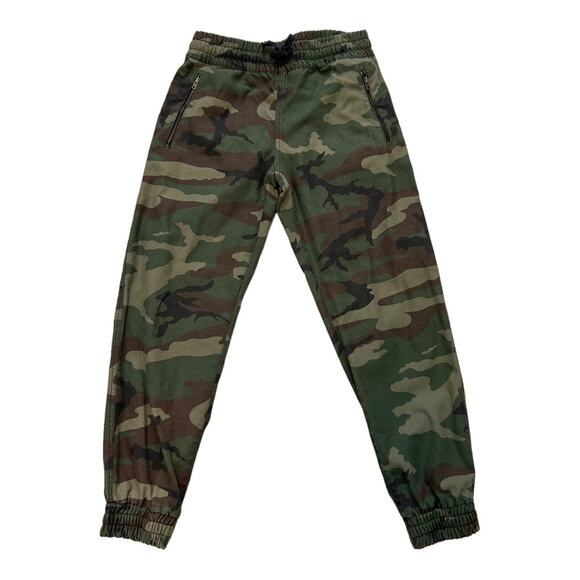 Tna Aritzia Alix Pant High Waisted Elastic Cuff Green Camo Joggers Small - Picture 2 of 9